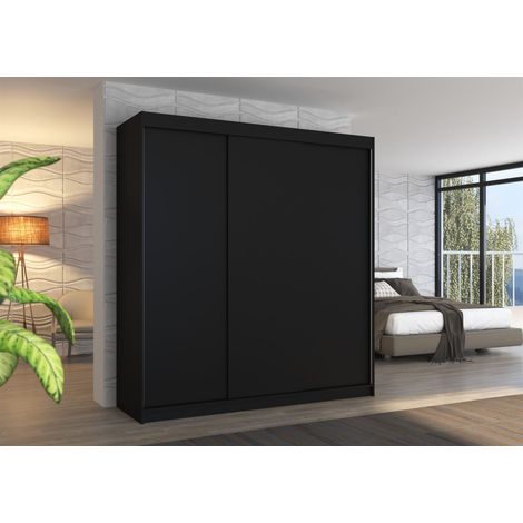 Schiebetürenschrank Schrank Nr.435 in Schwarz matt 200x215x58 cm (1/3)