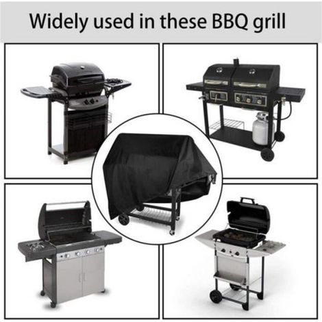Housse de barbecue rectangulaire XXL 150x100x125 cm en Oxford 210D - Imperméable, anti-poussière, anti-UV et anti-vieillissement. (1/4)
