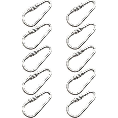 Lot de 10 crochets pour jouets pour perroquets, en acier inoxydable robuste, pour jouets d'oiseaux (1/4)