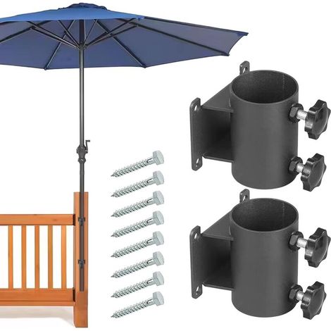 supports de parasol de terrasse, support de parasol de terrasse, support de parasol de terrasse robuste pour balustrade de terrasse, pince de parasol robuste pour extérieur (Se-x (1/5)