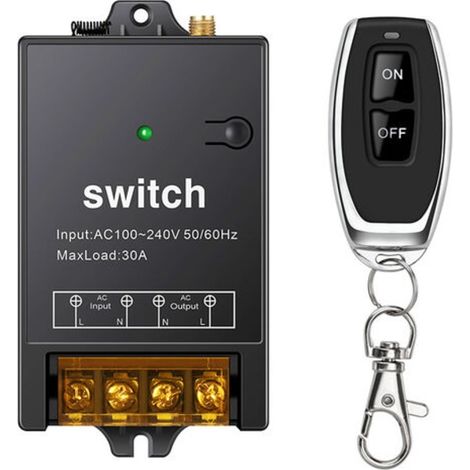 Interrupteur Sans Fil Télécommandé 433 MHz, Télécommande Unidirectionnelle pour Éclairage, Prise et Appareils Électriques, Noir (1/3)