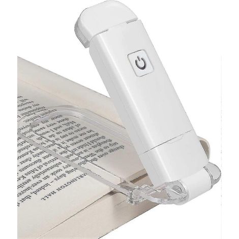 Lampe de lecture, lampe de livre à pince, lampe de lecture LED rechargeable par USB, 2 niveaux de luminosité pour protéger les yeux, accessoire de lecture (1/4)
