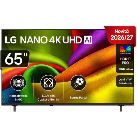 LG 65NU85CB6LA TV 65 4K UHD NanoCell Smart TV HDR Nero