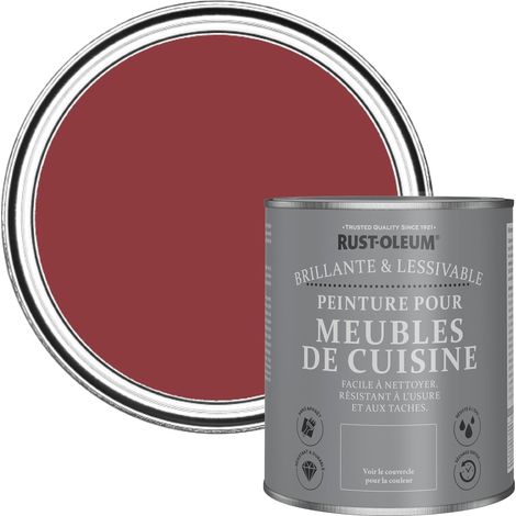 Peinture Rouge pour Meubles de Cuisine, Finition Brillante - Bordeaux 750ml (1/5)