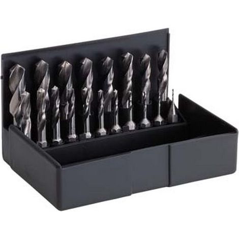 VÖLKEL  19 pzs.  Brocas espirales  HSS-G  1 –  10 mm  con vástago  hexagonal de  1/4"  - 67100 (1/5)