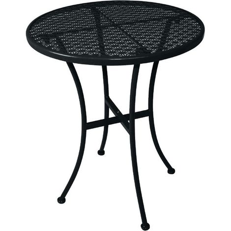 Table Bistro Ronde Noire en Acier Ajouré 600 mm - Bolero (1/5)