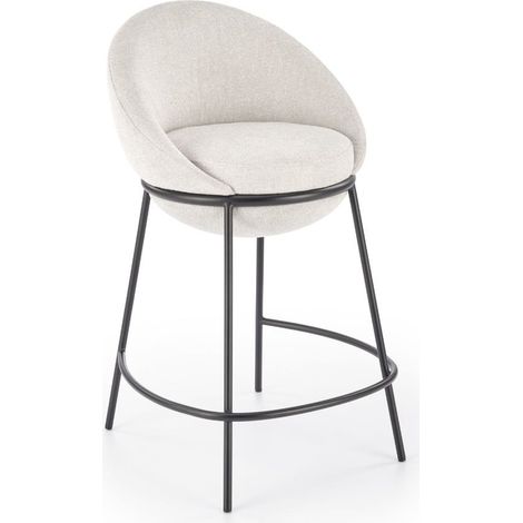 Tabouret de bar design tissu beige Armand (1/5)
