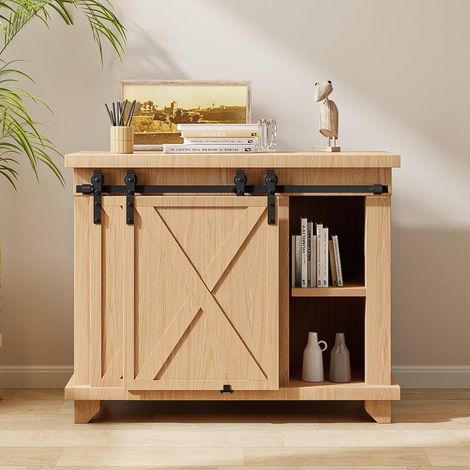 4FT/122cm Mini Rail Porte Coulissante kit de Quincaillerie Suspendue Interieur pour Meuble TV à Porte Simple Petite Armoire (Pas de Porte D'armoire) (1/5)