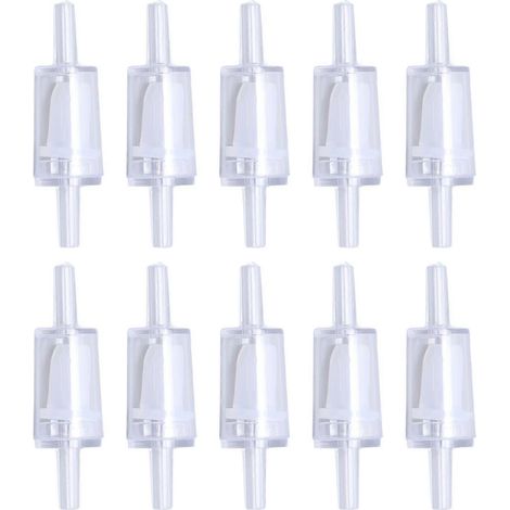 Lot de 10 clapets anti-retour 4 mm en PP pour pompe à air et aquarium (blanc). Clapet anti-retour unidirectionnel pour aquarium. (1/5)