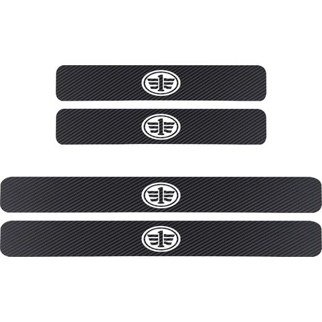 (Logo blanc,POUR LE LOGO FAW) Pour FAW Besturn T99 T77 Hongqi H9 HS5 HS7 HS9 H5 HS3 : autocollants de seuil de porte et de pédale en fibre de carbone Accessoires auto (1/3)