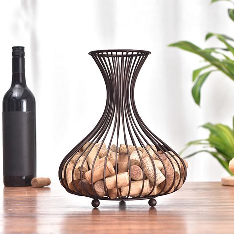 Panier de rangement pour bouchons de bouteilles de vin, porte-bouchons en fer, récipient collecteur de bouchons. (1/5)