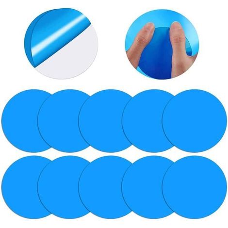 Rustine pour Piscine - Non spécifié - Lot de 10 - Auto-adhésives - Faciles à appliquer - Réparation rapide (1/4)