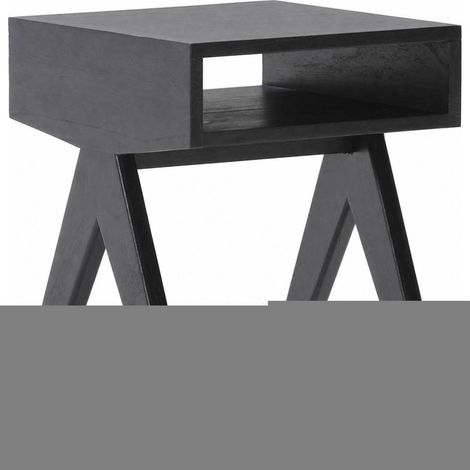 Table de chevet noire en bois de cèdre - Noir (1/5)