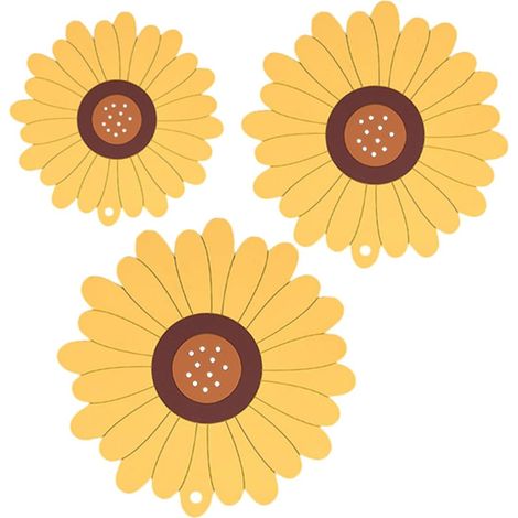 Lot de 3 dessous de plat en PVC, jaune (1/5)