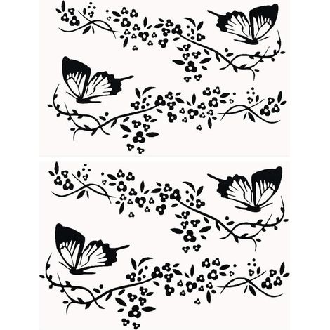 Butterfly Shape Vinyl Car Sticker Car Exterior Decoration Automobile for Car Truck SUV Wall Art Laptop Black (1/5)