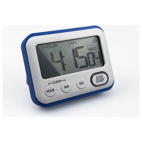 Timer da cucina, sveglia multifunzione, timer per cucinare con orologio, timer digitale, cronometro con ampio schermo LCD (BLU) (1/5)