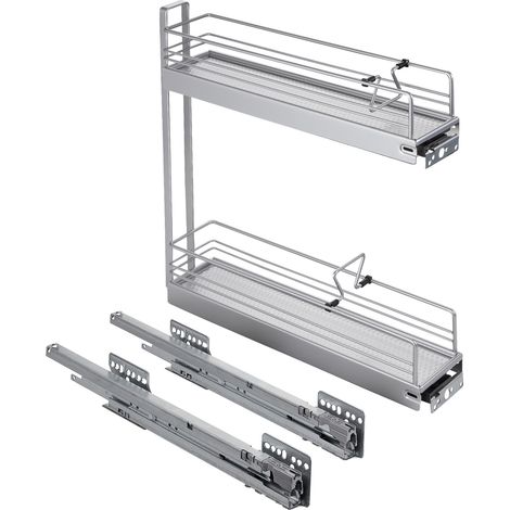 Kesseböhmer 15er-Unterschrankauszug CLASSIC 90° 2-etagig mit 3D-Adjust, silbergrau (1/5)