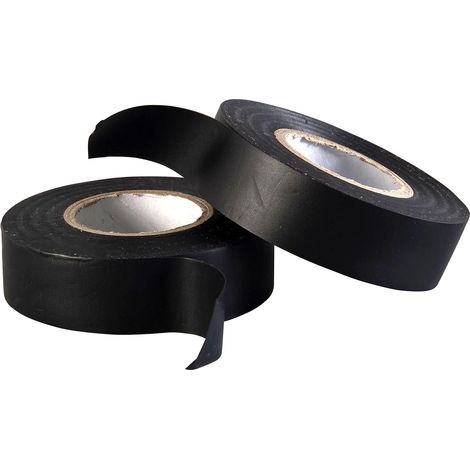 Cinta aislante eléctrica para proteger, agrupar y reparar cables, 2 rollos, 16 mm x 15 m, negra (1/5)
