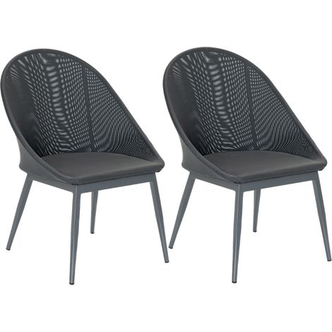 Lot de 2 Fauteuils de jardin en aluminium avec coussin gris Fuerte Ventura - Jardiline (1/5)