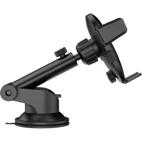 Soporte para teléfono de coche, montaje en salpicadero, universal, giratorio 360°, brazo extensible con un botón de liberación para teléfonos móviles de 5,8 a 9 cm, 20 cm de extensión. (1/5)