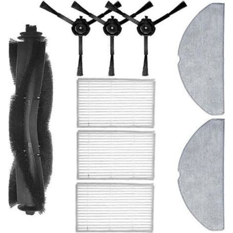 Repuestos para la aspiradora robot iLife V20: cepillo principal, filtro HEPA, cepillo lateral y paño de limpieza. (1/5)
