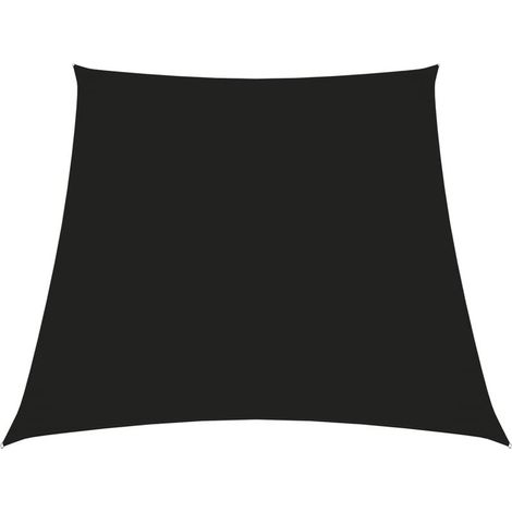 Voile d'ombrage en tissu Oxford, forme trapézoïdale, 2/4 x 3 m, noire (1/5)