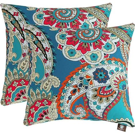 Fundas de almohada decorativas de 40x40cm, 2 unidades, estilo cachemir.