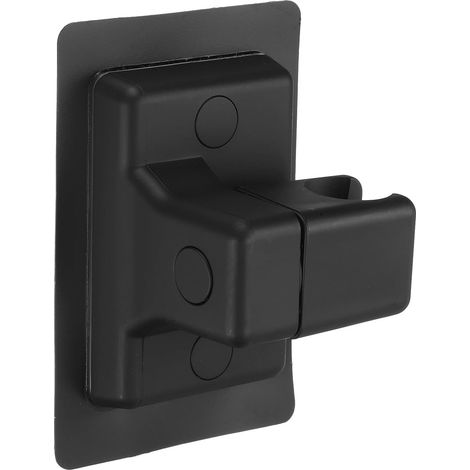 Stark klebender Duschkopfhalter, verstellbarer Duschkopfhalter, Duschkopfclips ohne Bohren (quadratisch, schwarz) (1/4)