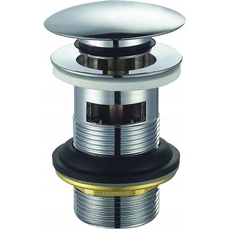 Tapón pequeño de clic-clac Dn66 con rebosadero, latón AP006, cromado. (1/3)