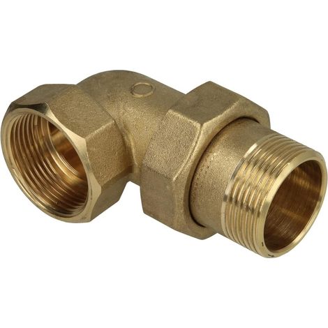 Raccord équerre 90° FF/FM 3/4'' à etanchement conique laiton nu