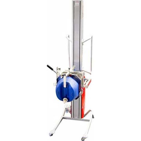 Impilatore di ritorno fusti - Sollevamento massimo 1600 mm - Carico massimo 60 kg - Fusti da 20 a 30 litri - Fusti cilindrici da Ø280 a Ø340 mm - 8091000015