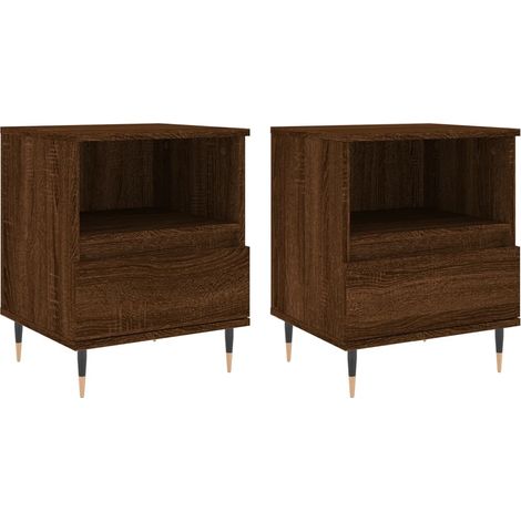 Maison Exclusive - Nachttische 2 Stk. Braun Eichen-Optik 40x35x50