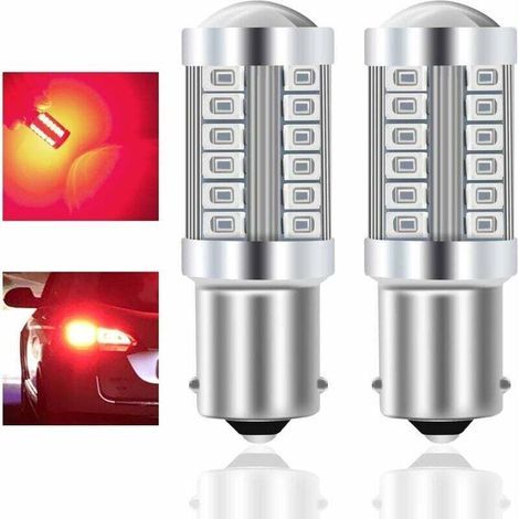 1156 BA15S P21W 1141 7506 Lampadine LED per auto rosse 900LM ultra luminose 5730 33SMD LED Luce retromarcia freno luce stop posteriore fendinebbia luce di posizione posteriore 12-30V 3.6W-10 pezzi (1/5)