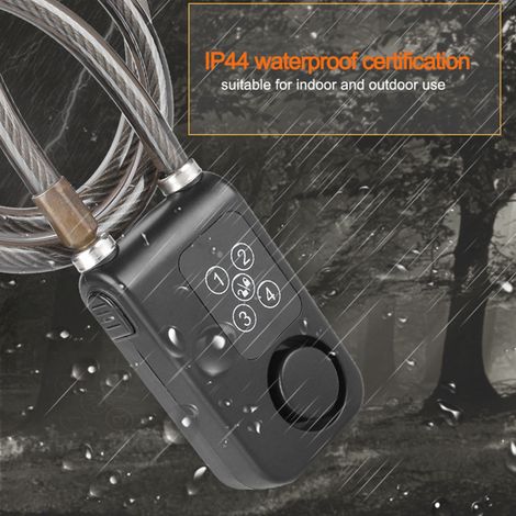Candado inteligente impermeable para bicicleta con cerradura de combinación de 110 dB y alarma antirrobo (pilas no incluidas).