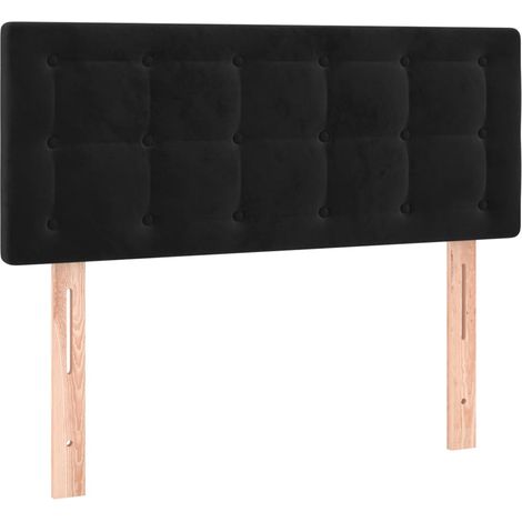 Tête de lit accessoire couchage chambre à coucher meuble 90 x 5 x 78/88 cm tissu velours noir TDL0202072