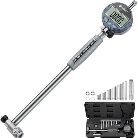 Jauge d'Alésage Numérique 50-160mm 12 Têtes Remplaçables Comparateur Intérieur Numérique Précision 0.01mm en Alliage d'Aluminium Mesure de Cylindre Profonde 150mm Outil Métrologie Atelier Auto (1/5)