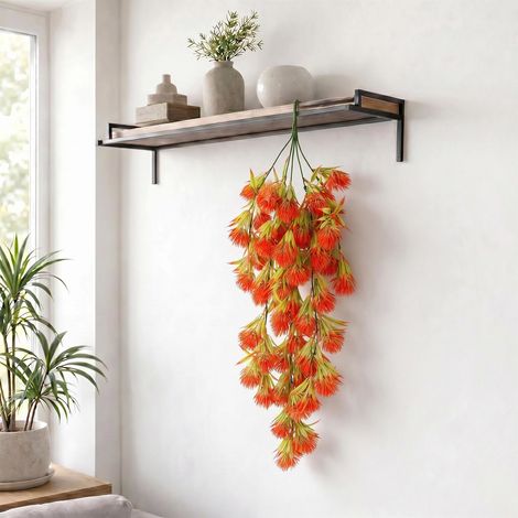 75cm Artificial Red Thistle Trailing Hanging Plant Faux Floral Premium (1/5)