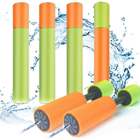 Juego de 6 pistolas de agua - Pistola de espuma colorida de largo alcance para niños y adultos - Ideal para piscina, jardín, playa y fiestas. (1/5)