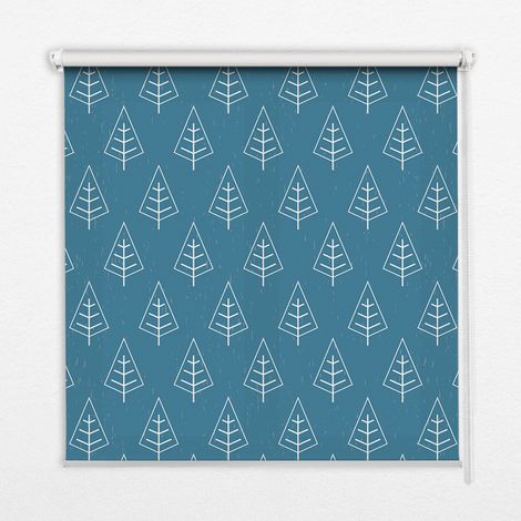 Tenda a Rullo Interna per Finestra - Tenda Filtrante Luce - Tenda Privacy - Tenda Decorativa Rettangolare - Rullo per Interni - (100 cm x 100 cm) - Alberi sotto la pioggia