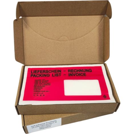 Fensteraufkleber rechts DL LIEFERSCHEIN/RECHNUNG SELBSTKLEBENDER UMSCHLAG Packung à 250 Stück.