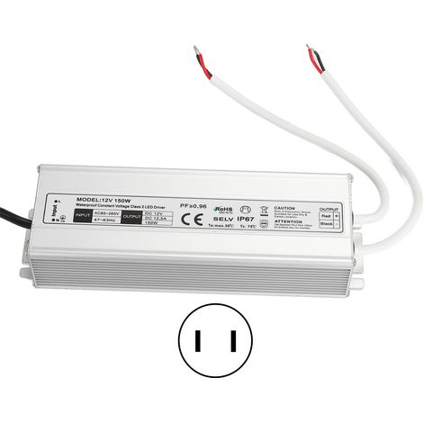 Alimentation étanche IP67 pour LED 150W 12V 0-12.5A transformateur à tension constante prise US AC85-265V (1/5)