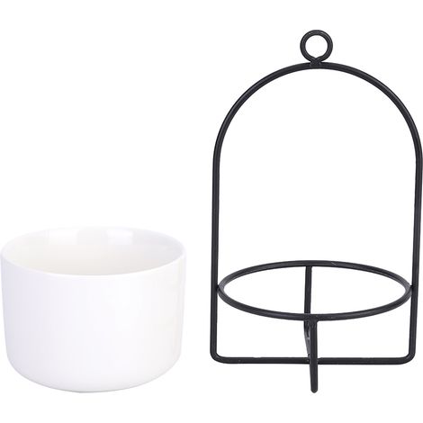 1 Support de suspension rond, en fer massif, finition antirouille, pour plantes grasses, balcon et jardin (1/5)