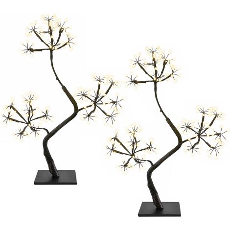 S-förmiger LED-Weihnachtsbaum 2 stk. Schwarz 45 cm Kunststoff vidaXL