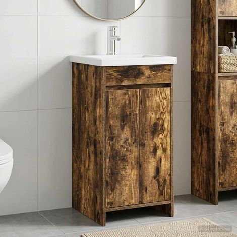 Vanidad de baño con lavabo Roble Ahumado 42 x 40 x 84,5 cm