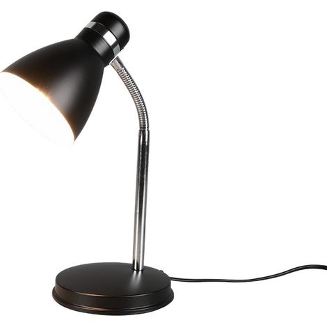 HARVEY LAMPADA DA STUDIO DA TAVOLO METALLO NERO E CROMATO FLESSIBILE H. 33CM 1 LUCE ATTACCO E27 (1/3)