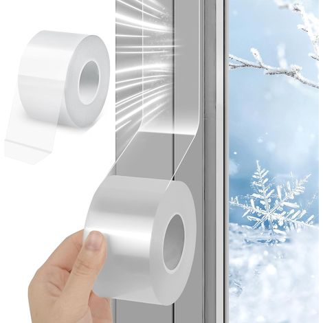 CCYKXA  Sealing Tape for Doors and Windows, 3 cm x 10 m, Transparent, Waterproof, Durable, Self-Adhesive Winter Window Sealing Strip, Cold Air Protection (1/5)