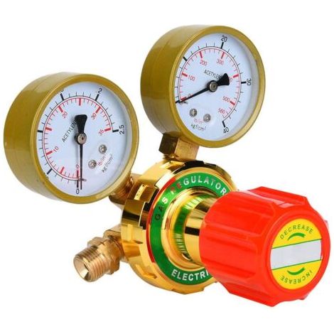 Régulateur de gaz acétylène, régulateur de gaz de soudure, compteur de pression acétylène pour chalumeau à gaz, kit de coupe G5/8 CGA580 (sortie acétylène 5/8) (1/5)