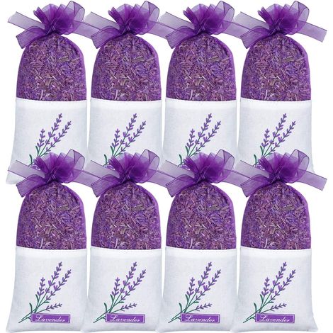 Sachet Lavande - Sachets Séchés Naturels 25 g - Pour Armoires Tiroirs Voitures Sacs de Sport - Lot de 8 (1/5)