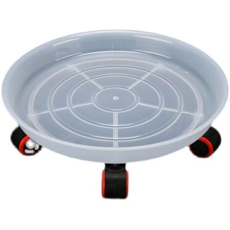 QORVA-Plateau blanc pour pot de fleurs, diamètre intérieur de 18 cm, base mobile pour pot de fleurs avec roulettes, support pour pot de fleurs.