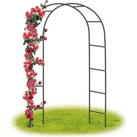 Arche Jardin/Mariage Arche Arceau à rosiers Tuteur Colonne de Jardin,Jardin métal Arche Plantes Grimpantes Métal 240 x 140 x 38 CM/Vert (1/4)
